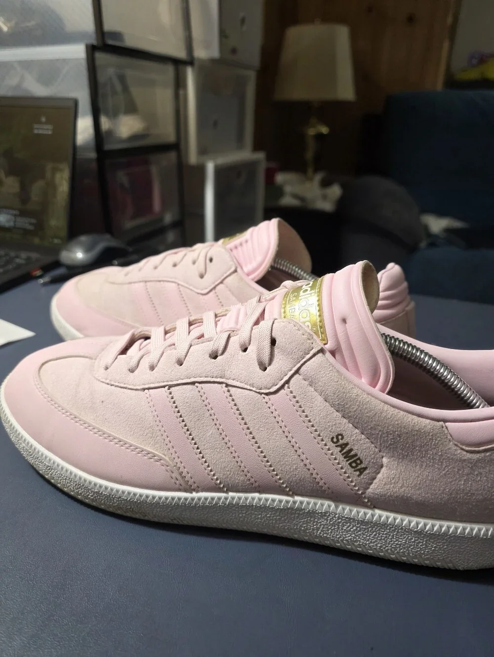 adidas Samba Pink Retro Leather Sneakers Size 12m/13w
